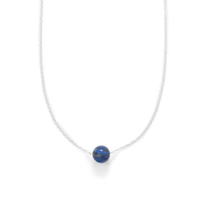16" + 2" Floating Lapis Bead Necklace