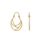 14 Karat Gold Plate Line Wire Design Hoop Earrings