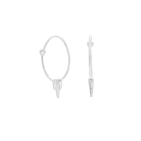 Polished Wire Hoops with Spikes