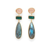 14 Karat Gold Plated Multi Stone Post Earrings