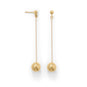 14 Karat Gold Plate Bead Drop Earrings