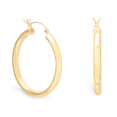3mm x 35mm Gold Plated Click Hoop