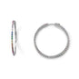 Rhodium Plated Multi Color CZ 40mm Click Hoop Earrings