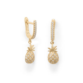 Summer Sweetness! Gold Plated Pineapple Earrings