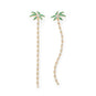 Coconut Palm Tree Gold Plated Earrings