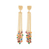 14 Karat Gold Plated Brass Multi Color Fashion Earrings