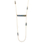 14 Karat Gold Plated Brass Labradorite Bar Fashion Necklace