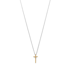 Two Tone Cross Necklace