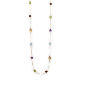 25" 14 Karat Gold Plated Multi Stone Necklace