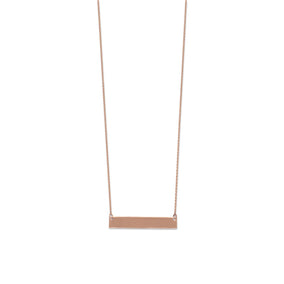 14 Karat Rose Gold Engravable Bar Necklace