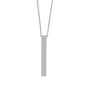 Four Sided Rhodium Plated Vertical Bar Drop Necklace
