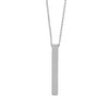 Four Sided Rhodium Plated Vertical Bar Drop Necklace