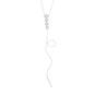 Rhodium Plated Opal and CZ Drop Necklace