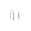 Rhodium Plated Graduated CZ Vertical Bar Earrings