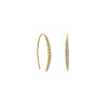 14 Karat Gold Plated Graduated CZ Vertical Bar Earrings