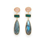 14 Karat Gold Plated Multi Stone Post Earrings