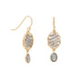 14 Karat Gold Plated Labradorite French  Wire Earrings