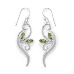 Peridot Leaf and Branch Earrings