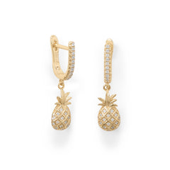Summer Sweetness! Gold Plated Pineapple Earrings