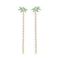 Coconut Palm Tree Gold Plated Earrings