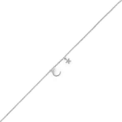 Summer Night Rhodium Plated Anklet