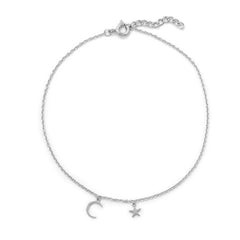 Summer Night Rhodium Plated Anklet