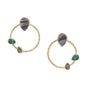 14 Karat Gold Plated Brass Multi Stone Fashion Earrings