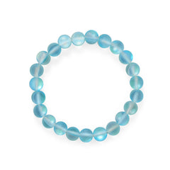 Ocean Wishes! Light Blue Glass Stretch Bracelet