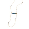 14 Karat Gold Plated Brass Labradorite Bar Fashion Necklace