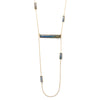 14 Karat Gold Plated Brass Labradorite Bar Fashion Necklace